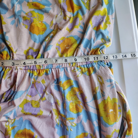 Rachel Pally strapless jumpsuit,pink With yellow flowers,pockets,modal,sz XS. - Picture 7 of 16